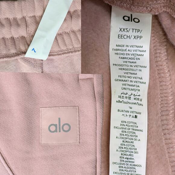 NWT Alo Yoga Make Waves Sweatpant Sunset Pink Tonal Unisex XXS (Women's XS) - Picture 6 of 6